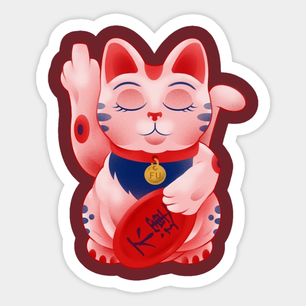 Lucky Cat Sticker by bigbadrobot